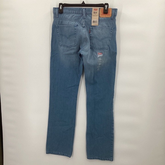 Levis 511 Jeans Boys 18 Reg 29 x 29 Slim Light Wash Vertical Stretch Casual - Picture 3 of 8